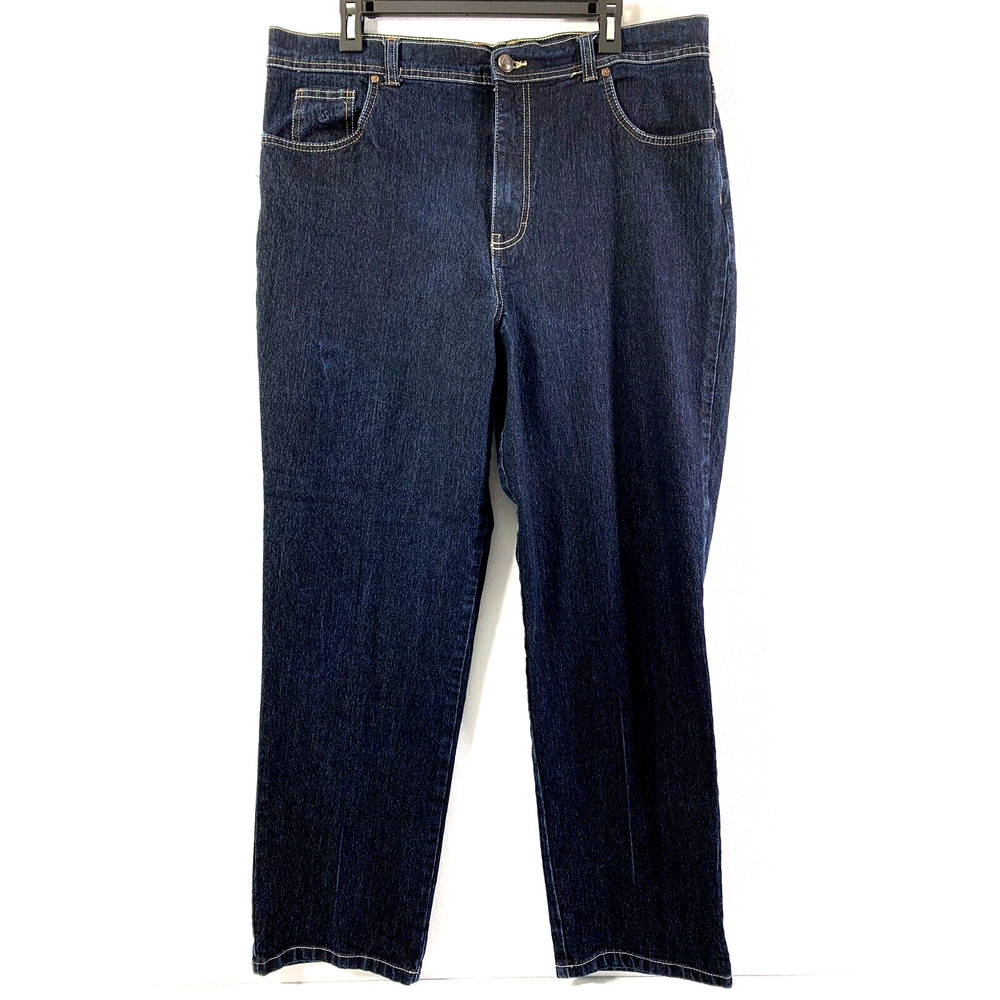 Gloria Vanderbilt Jeans Womens Plus Size 18 Dark Wash Denim Straight Mom Hi Rise